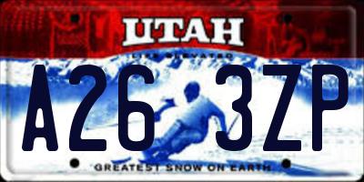 UT license plate A263ZP