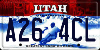 UT license plate A264CL