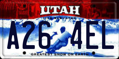 UT license plate A264EL
