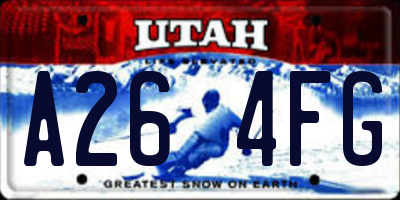 UT license plate A264FG