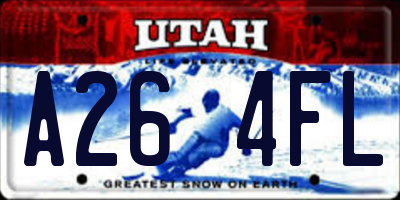 UT license plate A264FL