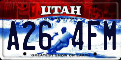 UT license plate A264FM