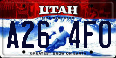 UT license plate A264FO