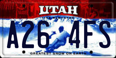 UT license plate A264FS