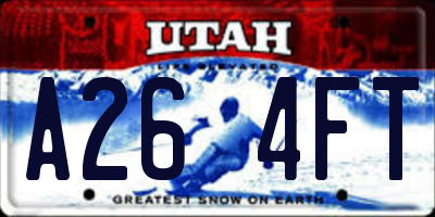UT license plate A264FT