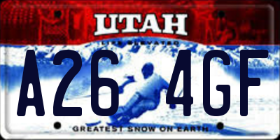 UT license plate A264GF