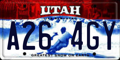 UT license plate A264GY