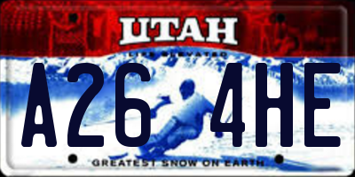 UT license plate A264HE
