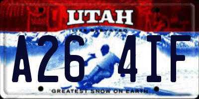 UT license plate A264IF
