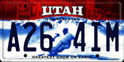 UT license plate A264IM