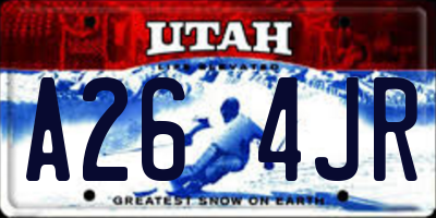 UT license plate A264JR
