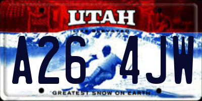 UT license plate A264JW