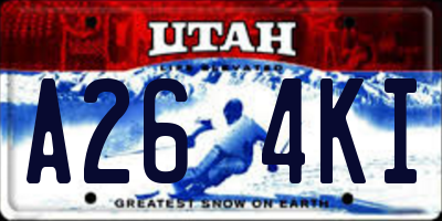 UT license plate A264KI