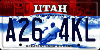 UT license plate A264KL