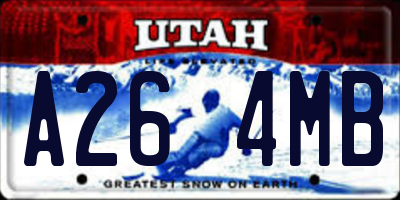 UT license plate A264MB