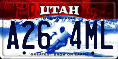 UT license plate A264ML