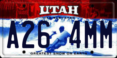 UT license plate A264MM
