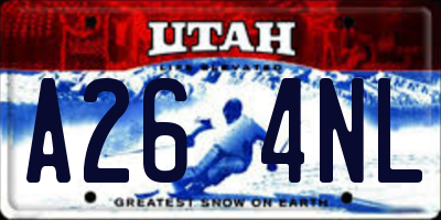 UT license plate A264NL
