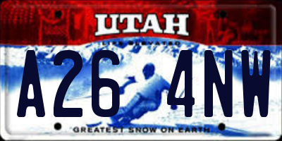 UT license plate A264NW