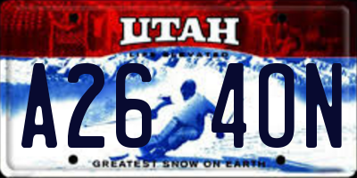 UT license plate A264ON