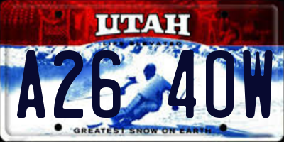 UT license plate A264OW