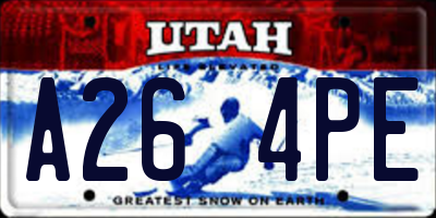 UT license plate A264PE