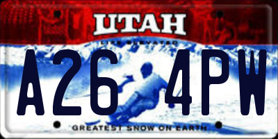 UT license plate A264PW