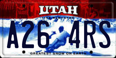 UT license plate A264RS