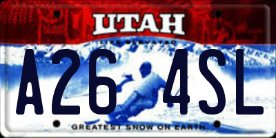 UT license plate A264SL