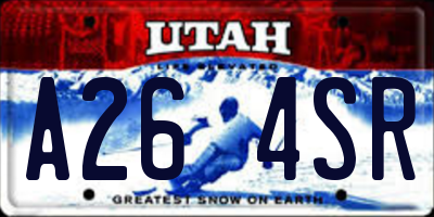 UT license plate A264SR
