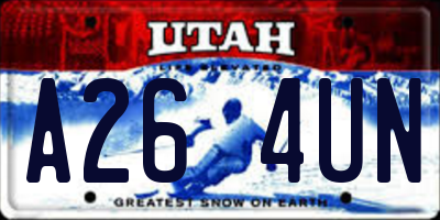 UT license plate A264UN