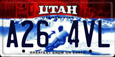 UT license plate A264VL