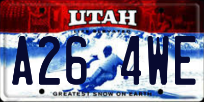 UT license plate A264WE