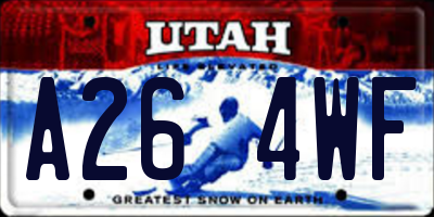 UT license plate A264WF
