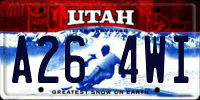 UT license plate A264WI