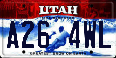 UT license plate A264WL
