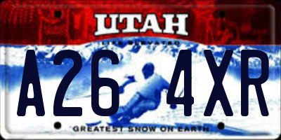 UT license plate A264XR
