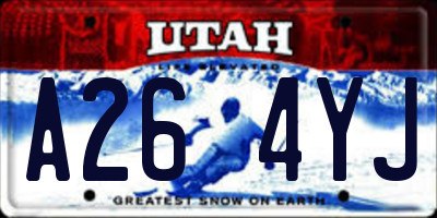UT license plate A264YJ
