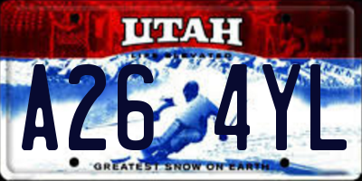UT license plate A264YL