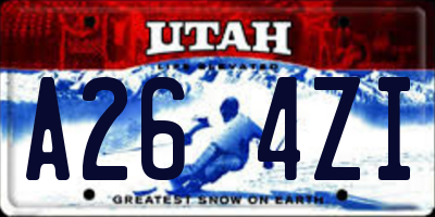 UT license plate A264ZI