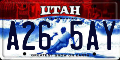 UT license plate A265AY