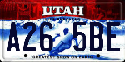 UT license plate A265BE