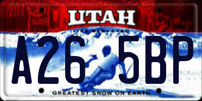 UT license plate A265BP