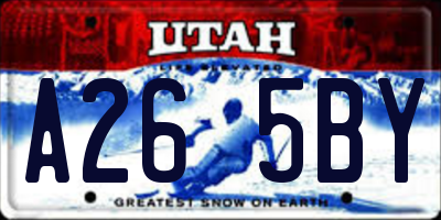 UT license plate A265BY
