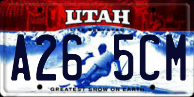 UT license plate A265CM