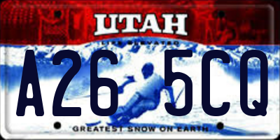 UT license plate A265CQ