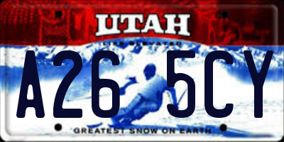 UT license plate A265CY