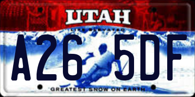 UT license plate A265DF