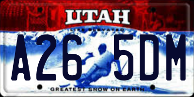 UT license plate A265DM