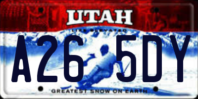 UT license plate A265DY
